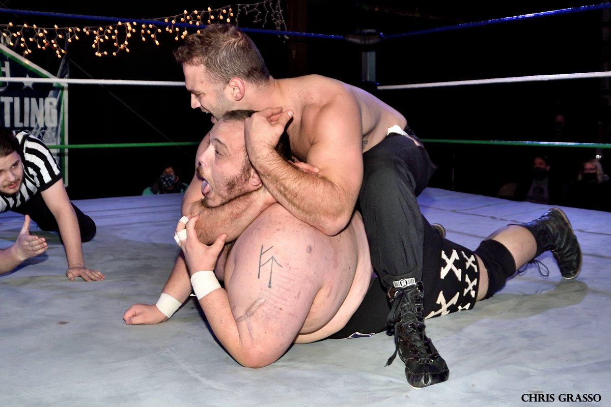 Ringsideguy's tweet photo. From @H_2_0WRESTLING #PayYourDues3 #Recipt Match #4, @JeffCannonball @TerraCalaway vs. Dignified Administration https://t.co/WCGOLRC3nd