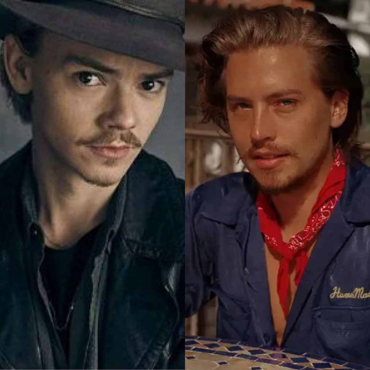 challaaah's tweet photo. I would like to see a movie with @colesprouse and @SangsterThomas as long-lost brothers please.
The film also must include John Waters judging a moustache competition. 
Thank you. 
I’ll wait. 
@johnwaterstache #ColeSprouse #ThomasBrodieSangster #TheQueensRiverdale https://t.co/zczjpSq7e7