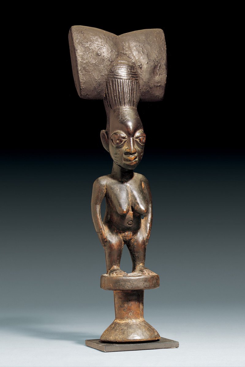 Indigenous gender identities + expression in Africa has been buried through Western colonization. The lack of info doesn’t mean they’re cis-heteroFor ex, this is Sango, the orisha I’m a priest of. He’s known for male vitality and masculinity but is always sculpted with breasts