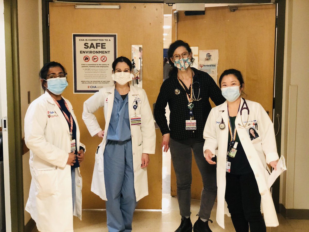 TheFrancesUe's tweet photo. Record setting census day in the midst of #COVID19 surge 2 with this all female, powerhouse team of #HospitalMedicine attendings! @challiance @CHA_IMResidency #AdmitToMedicine #WomenInMedicine https://t.co/anxCyp8T8w