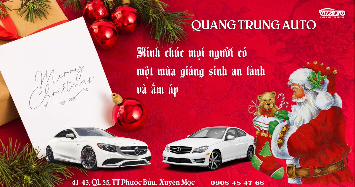 auto_quang's tweet photo. 𝐐𝐮𝐚𝐧𝐠 𝐓𝐫𝐮𝐧𝐠 𝐀𝐮𝐭𝐨 kính chúc Quý khách hàng một mùa Giáng Sinh an lành, hạnh phúc bên những người thân thương. Cảm ơn bạn đã luôn đồng hành  và ủng hộ  𝐐𝐮𝐚𝐧𝐠 𝐓𝐫𝐮𝐧𝐠 𝐀𝐮𝐭𝐨 ! 💖💖
#otoxuyenmoc
#Baoduongoto
#ShowromQuangTrungAuto
#bringthebestforyou https://t.co/1YrRiipERa