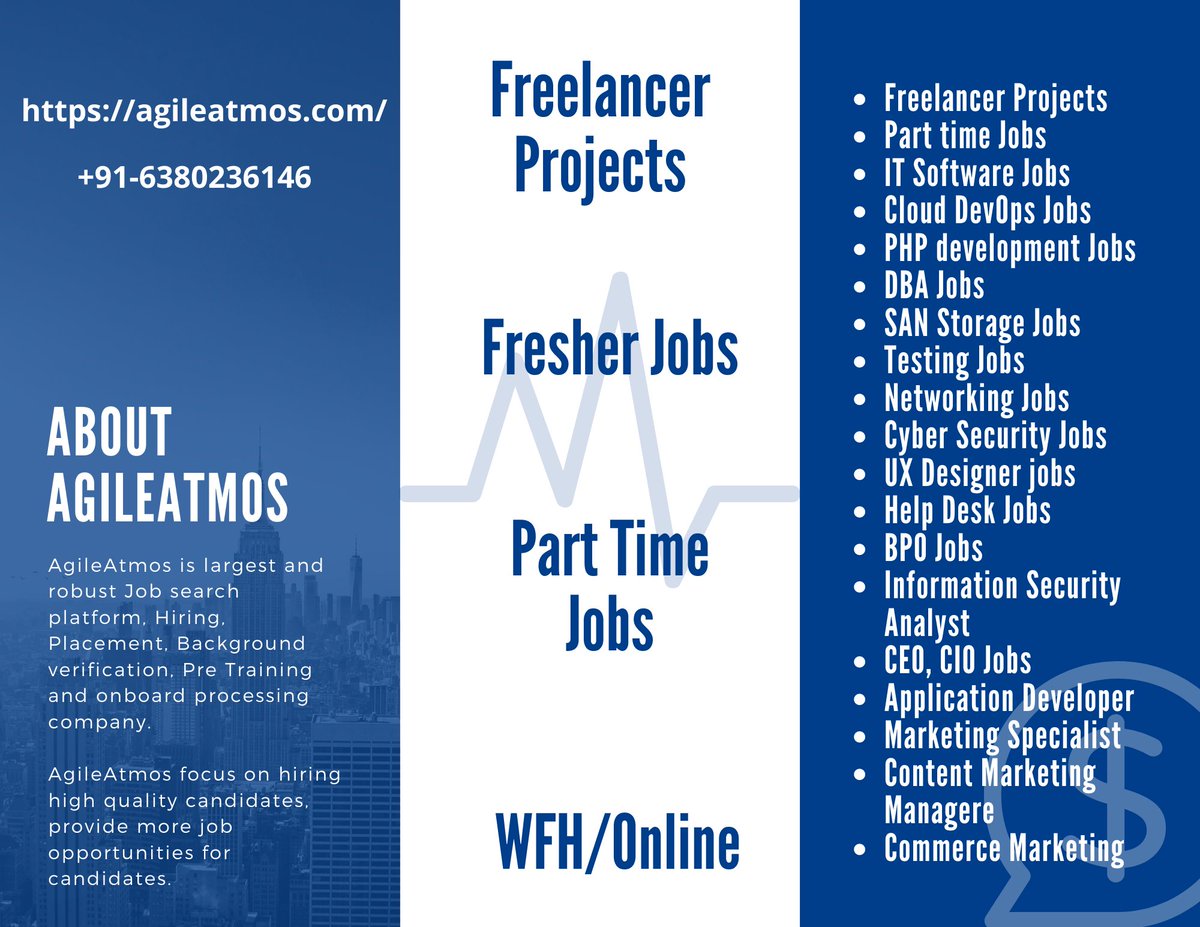 AgileAtmos's tweet photo. Agileatmos Onboarding - Freelancer

https://t.co/pgzc6PtD4m

https://t.co/QnEs54NV82

#india #Training #JobSearch #jobseekers #Jobs #job #hr #placement #softwarejobs #itjobs #fresherjobs #hrresources #talentmagement #HRanalytics #hrtrends #Bangalore #Chennai #Noida #Mumbai #Pune https://t.co/eqztg4WGSO