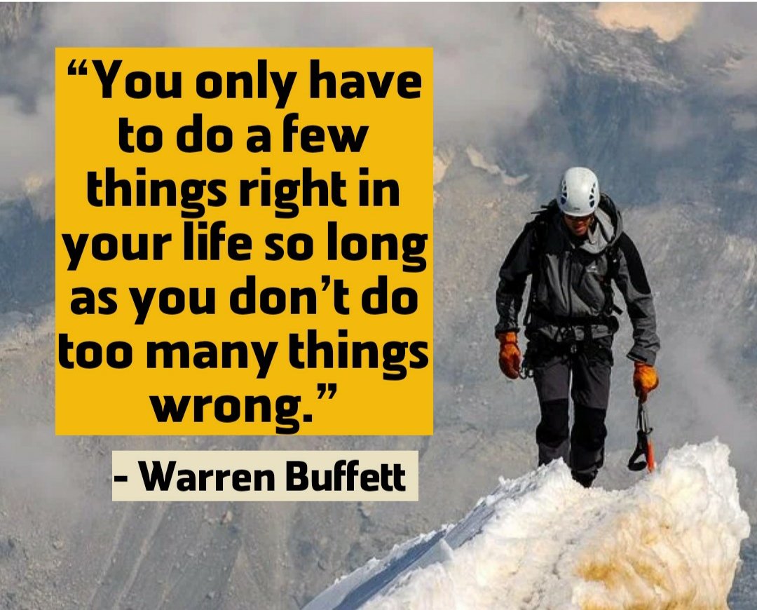 kuajayverma's tweet photo. “You only have to do a few things right in your life so long as you don’t do too many things wrong.” – Warren Buffett
https://t.co/1WHFpwQOFv
#inspirationalquotes #poweroflearning #writeblog #success #happiness #inspiration #leadershipdevelopment https://t.co/vPQcGkIFN4