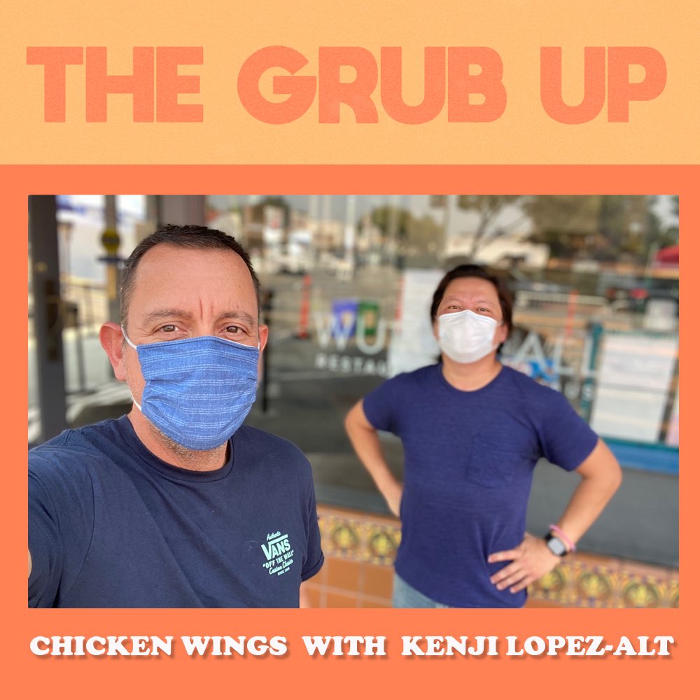 itsmarcusd's tweet photo. STOKED to launch my new cooking podcast #TheGrubUp with one of the best in the game! Elevating your home cooking and perfecting chicken wings with @kenjilopezalt. Plus we learn about his new children’s book #EveryNightIsPizzaNight. Download, subscribe XO https://t.co/oLBbJ44tTk https://t.co/RtIzIwDefp