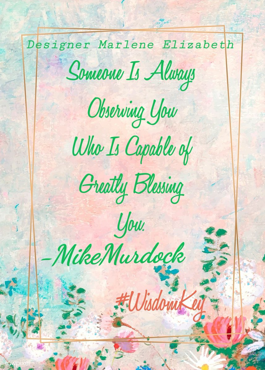 palmofhand's tweet image. #WisdomKey🔑
@drmikemurdock 

"Someone Is Always Observing You
Who Is Capable of Greatly Blessing You."