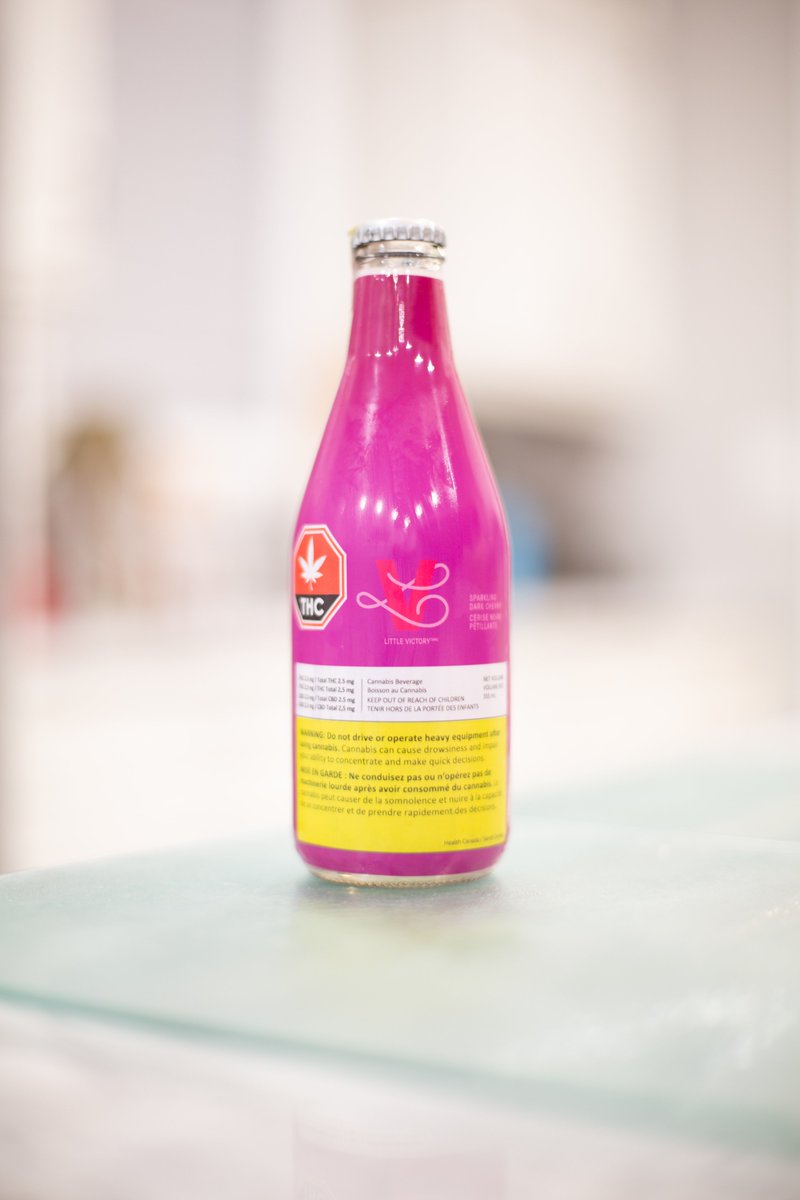 But ultimately it still lacked flavor - similar to a powdered  #Koolaid BUT *watered down*. Which brings me to the final drink on this  #Spectreview - the  #Little  #Victory  #Dark  #Cherry - also by  @Trussbeverages and  @hexo. (Thx to  @CalyxTrichomes for letting me know about this one)