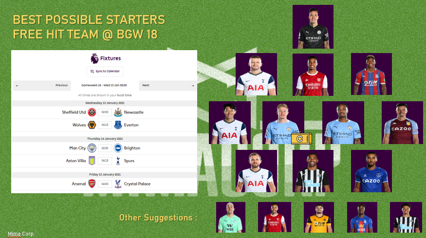 [STEP 6]Now we are reaching the final phase of this strategy. This is my best possible eleven for  #BGW18. Maximize these set of players. If you can’t do that for the next 3 GWs, then do a FH.