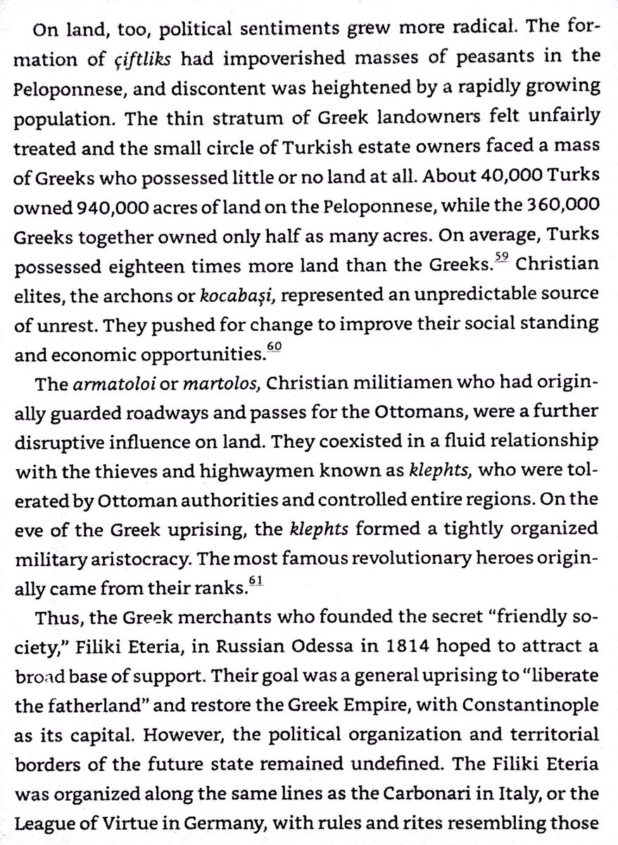 Napoleonic Wars had led the Greeks to arm their merchant ships, leaving them a great deal of artillery. Greek diaspora formed secret society to prepare revolt against Ottomans. Serbs & Montenegrins didn’t help, but Bulgarians did. Turkish landholders in Greece resented by Greeks.
