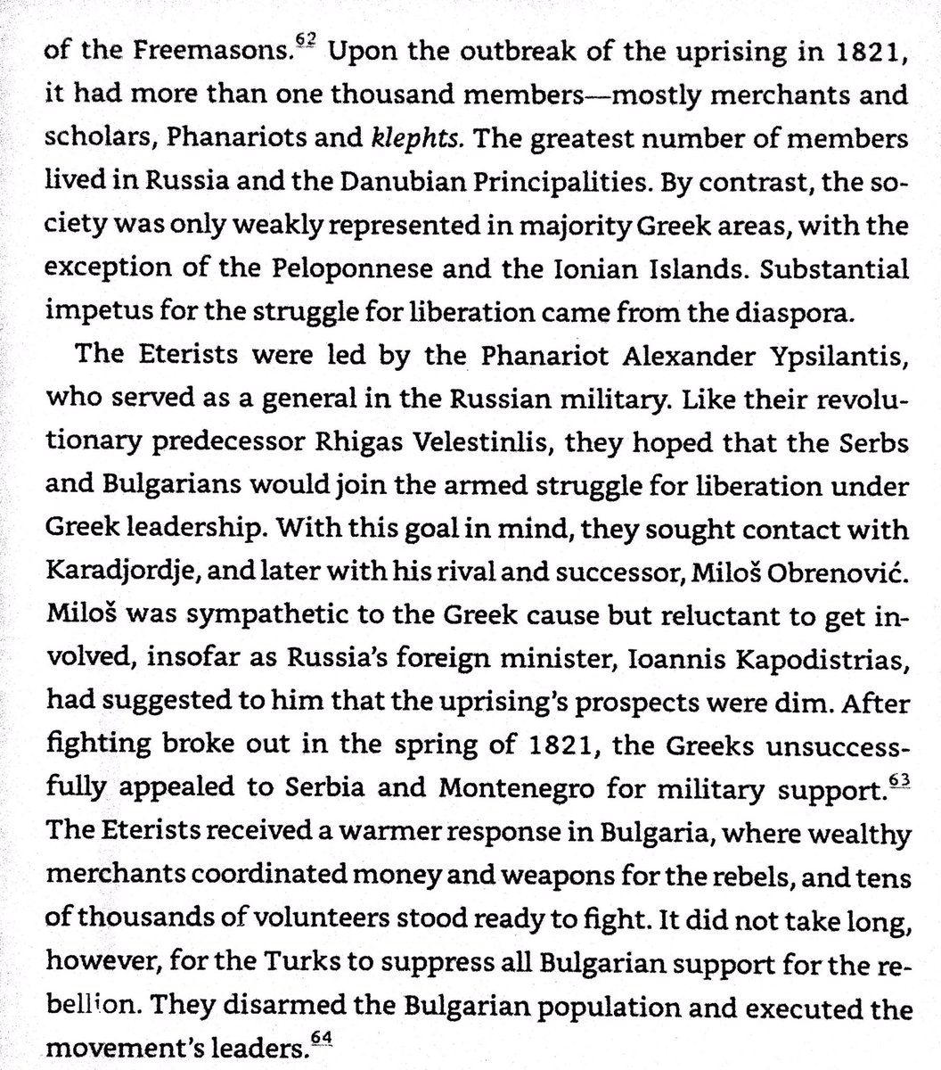 Napoleonic Wars had led the Greeks to arm their merchant ships, leaving them a great deal of artillery. Greek diaspora formed secret society to prepare revolt against Ottomans. Serbs & Montenegrins didn’t help, but Bulgarians did. Turkish landholders in Greece resented by Greeks.