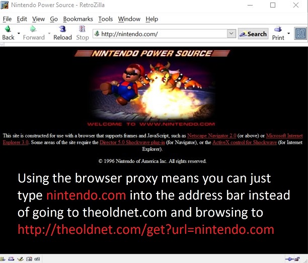 theoldnet's tweet photo. Big news today, we now provide an HTTP Browser Proxy!
Just take your favorite web browser: #Retrozilla, #Netscape, #IE, #Mosaic, #Arachne, you name it and plug in these proxy settings Host: https://t.co/muSqBHxWQy Port: 8000 No-proxy domains: https://t.co/is8FqyVY4o https://t.co/KXwclIcQ0b