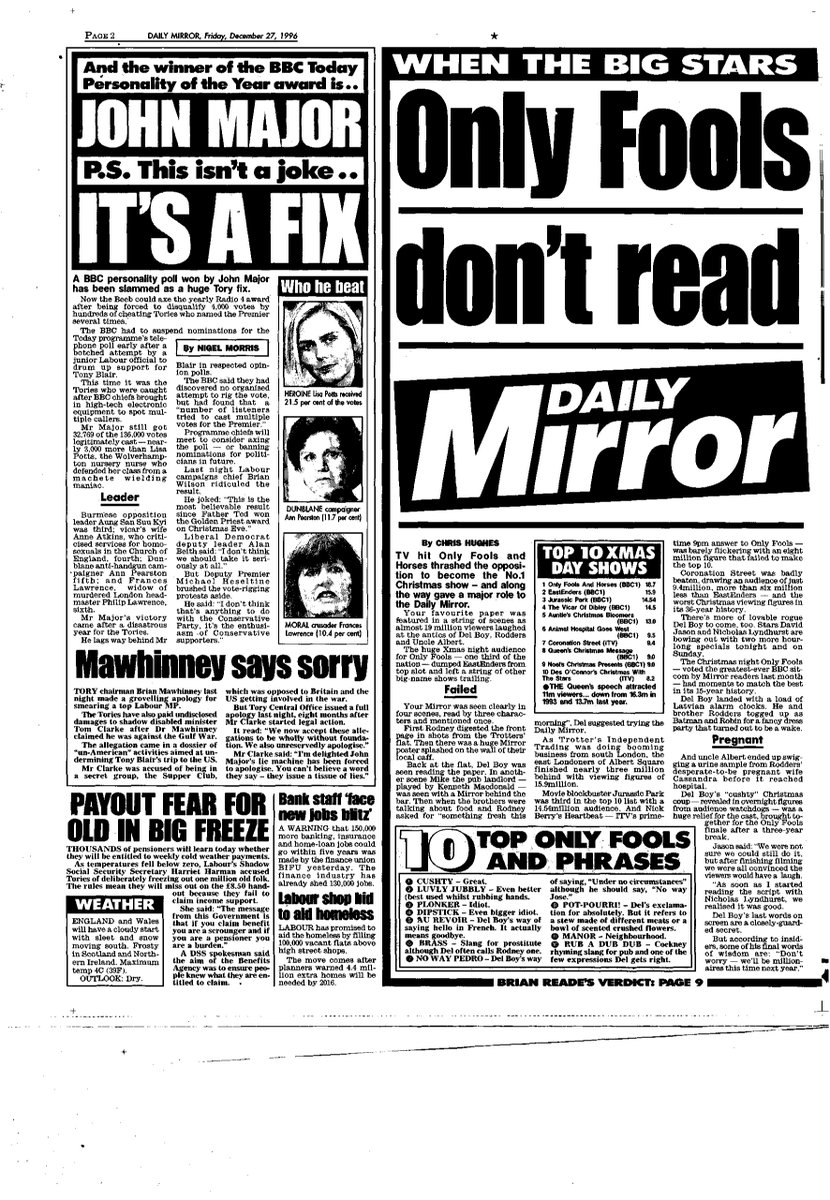 The Daily Mirror stoked the controversy further - annoying rivals the Sun - with the headline: "Only fools don't read the Mirror"