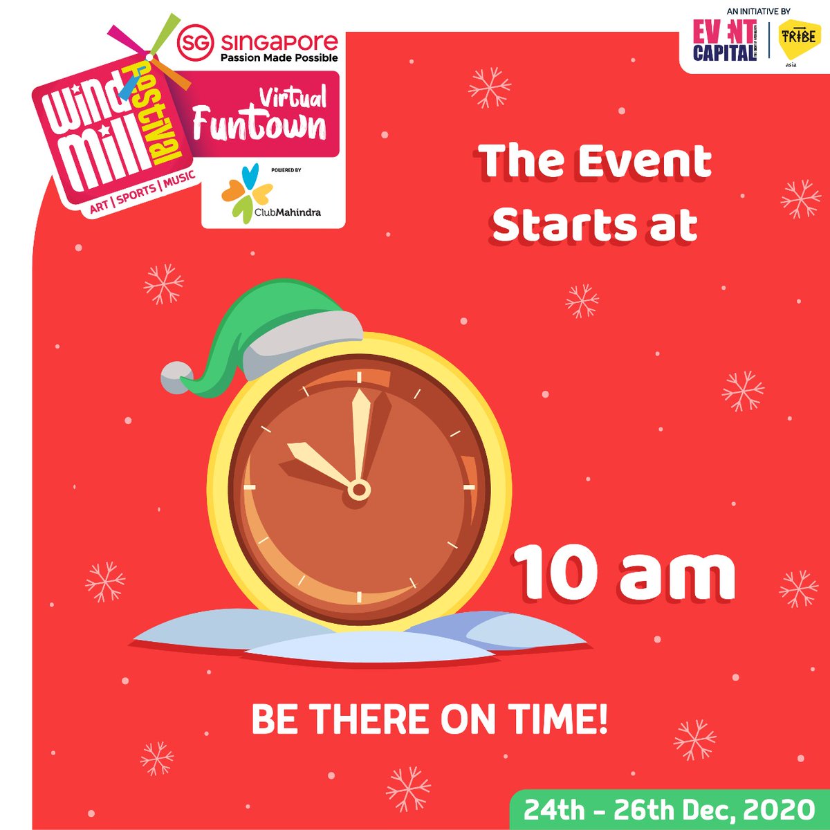 The clock is ticking. The biggest Christmas celebration begins tomorrow at 10 am Register Now for the Windmill Festival Virtual Funtown - Christmas Edition. virtualfuntown.live #windmillfest #letswindmill #windmillchristmas #windmill2020 #kidsfestival #christmas