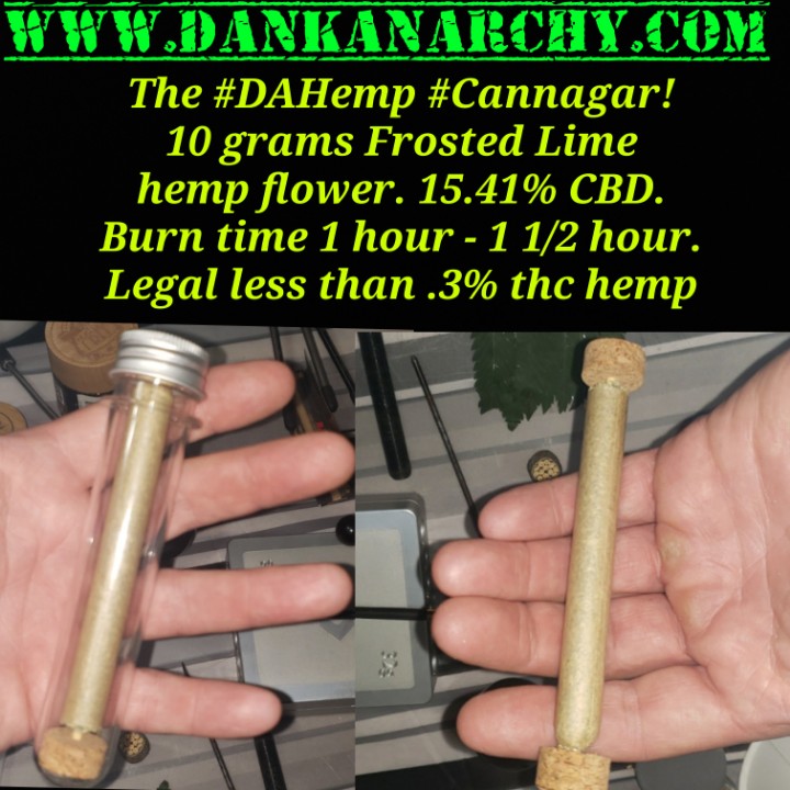 ValVenisEnt's tweet photo. Want this 10 gram #Hemp #Cannagar? No THC(less than 0.3% thc). A whopping 15.41% CBD. Strain: Frosted Lime. Burn time 1hr-1hr 30mins. Flood your endocannabinoid system with #CBD
#HandPacked
#HandWrapped
#MadeWithLoveAndPassion
#DankAnarchyCannagars
#DACannagars
#DankAnarchy https://t.co/v1hU4MN0q6