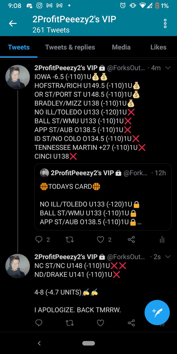 DaOGBiscuitBoy's tweet image. 🚨RECAP🚨

*SEE PHOTO* 

NOT A GREAT DAY. COUPLE BAD BEATS. COUPLE BAD READS. I&apos;LL TAKE RESPONSIBILITY FOR THE L&apos;S AND MOVE ON✍️

SEE YOU GUYS TMRRW🔁

#FORKSOUT🍴 #WEBREADY🍞