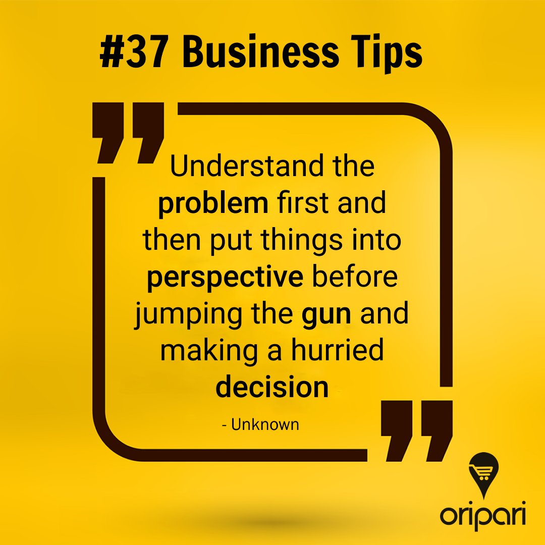 OripariApp's tweet photo. Understand the problem first before making a hurried decision!

.
#oripari #oriparionline #explorenearby
#businesstips #businesstips37 #local
#problem #problemsolving #decisions https://t.co/JQq1GhN6NB