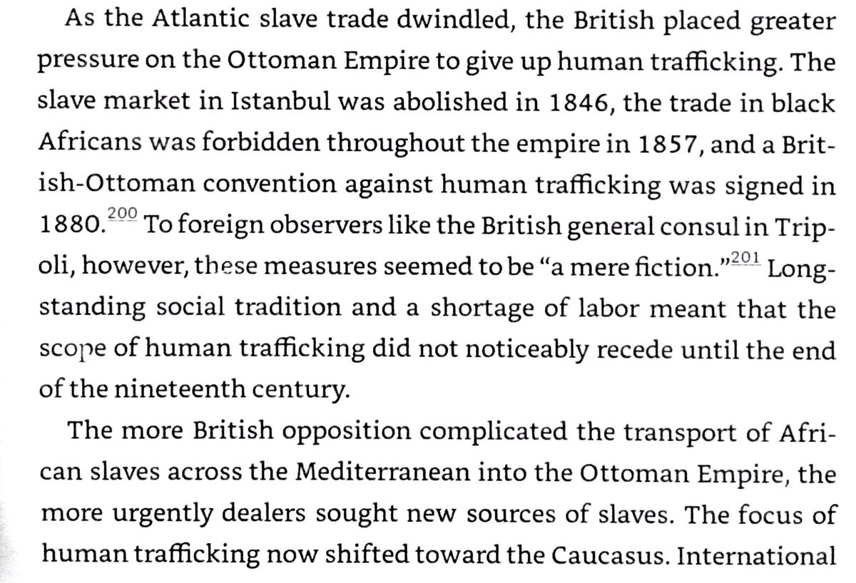 British anti-slavery measures in Mediterranean & Atlantic drove Ottomans find more slaves in Caucasus. Russian wars in Caucasus produced many Circassian refugees, & Caucasians themselves were happy to sell war captives as slaves. 250,000 were settled in Danube basin.