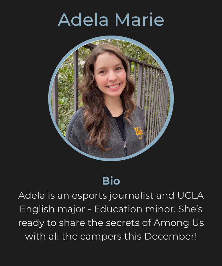 masterycoding's tweet photo. With excellent coaches like Adela from UCLA, campers are in great hands at our Among Us Game-and-Learn Camp + Tournament! Week 1 is already under way, but you can still get signed up for Week 2 of Among Us gameplay and computer science workshops at https://t.co/2lS2aWiHHV. https://t.co/MThekeVr1c