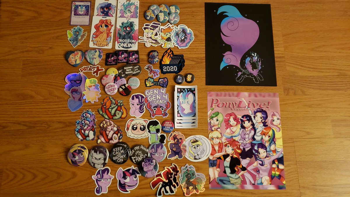 jackgraysonfox's tweet photo. For #PVCF20 I wanted to support as many different artists as I could, so here's my con haul featuring work from @BefishProd @BFieldsForever @CaptShowtime @Hobbes_Maxwell @Kenishra @LaschitaW @LBRCloud @LunarGraphics2 @MidPrem @MoozuaMary @Sciggles @SukiCatArts @Taurson https://t.co/x597h2Z606