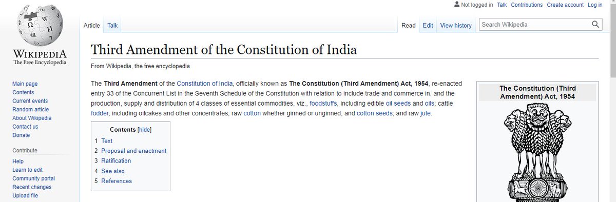 Before 1954, only state govt. had powers to make law related to agriculture. But, in 1954, Nehru chacha did an amendment which gave powers to centre too to make agriculture related law, refers to the entry on 33 of concurrent list.