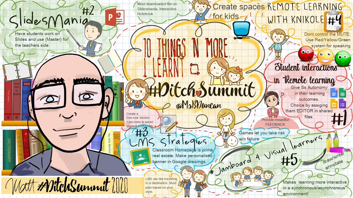 MsBDuncan's tweet image. So today has been a long day but had just enough time to make #DitchSummit Day #11 contest #sketchnote #DitchContest @jmattmiller @SlidesManiaSM and may more here is my Takeaway from Ditch summit 2020. Thank you for looking and for your feedback.