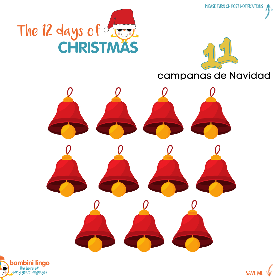 Campanas de Navidad - that's Christmas bells in Spanish to you!

.
.
.
.
. #christmasideas #christmassongs #christmascolouring #12daysofchristmas #christmaswithkids #spanishchristmas #learnenglish #learnspanish #easyspanish #easyenglish #christmasathome #12days #santaclaus #chris