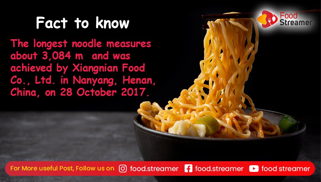 Keep following us for more facts like these.
#noodles #noodlesoup #NoodleSalad #noodleslover #noodlessoup  #noodlesandcompany #noodlestagram  #noodleshop #noodlesmask #noodlesouplover #noodlesislife #noodlesgroovechronicles  #noodlestreet #fastfood #FastFoods #fastfoodlife