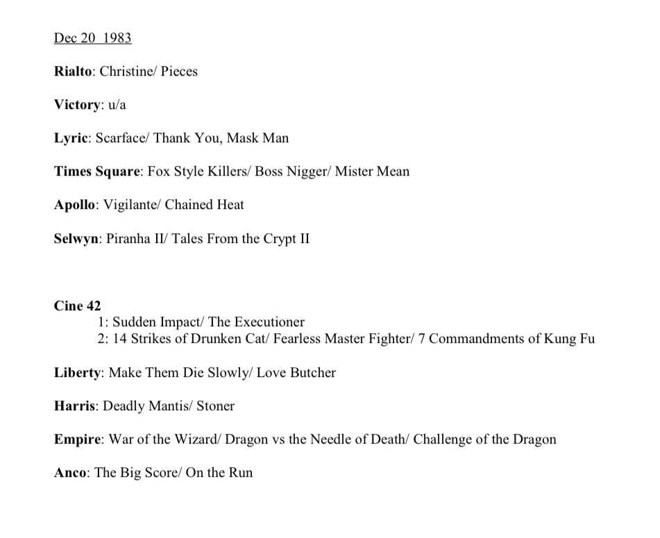 Tonight’s  #Deucember feature was playing on 42nd Street THIS WEEK in 1983...(A little late on tonight’s post, but better late than never)