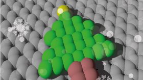 Best use of time on my last day of work for the year?  Using POV-RAY to render an atomic Christmas tree on a hexagonal surface.  @QUTSciEng @QUTmaterials