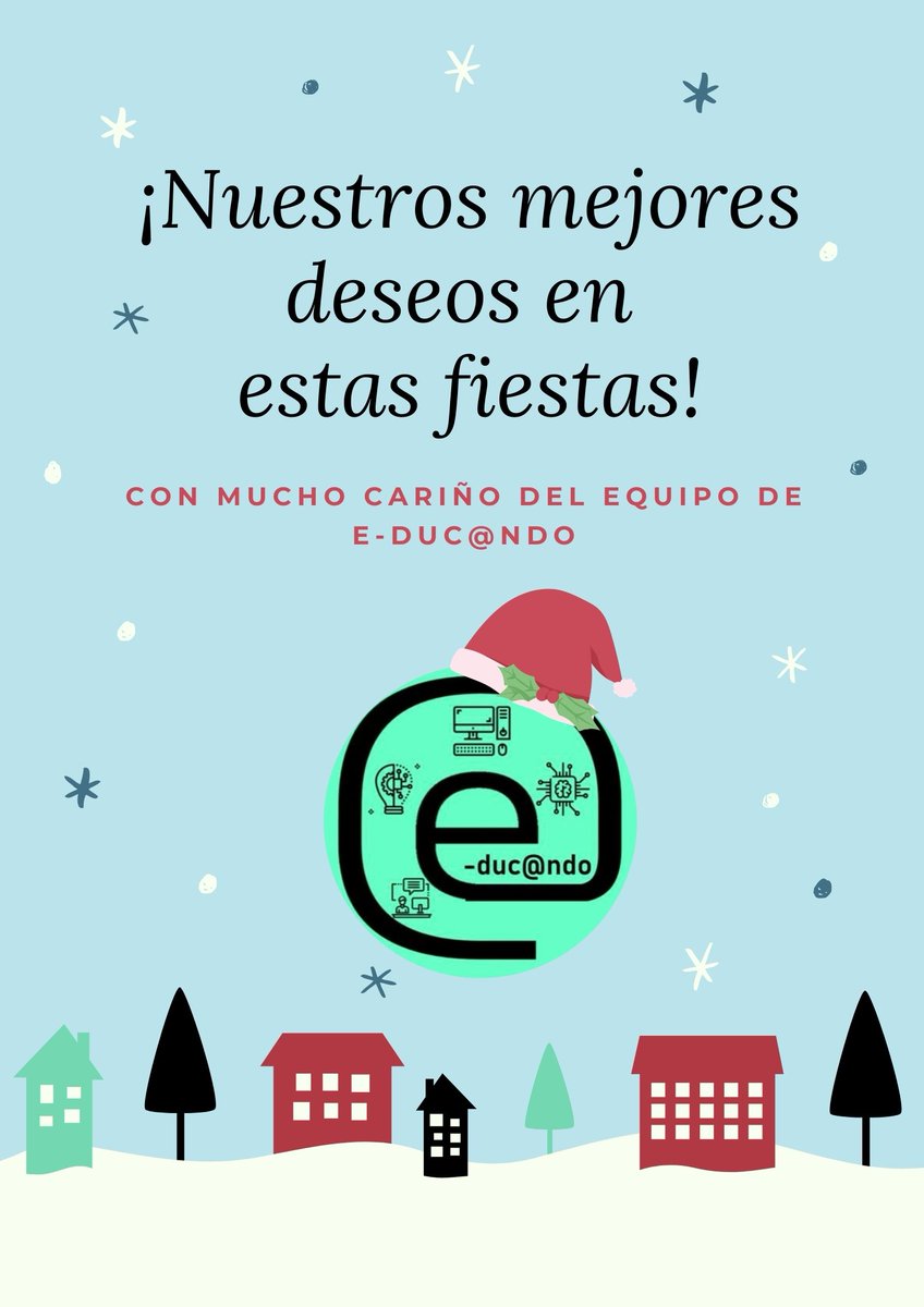 ducando_e's tweet photo. Desde el equipo de @ducando_e queremos desearos unas felices fiestas llenas de salud para tod@s. 🎄🎅
#FiestasSaludables #educando #disuocproject #aunclickdelasTIC https://t.co/GPPMDLvZeF