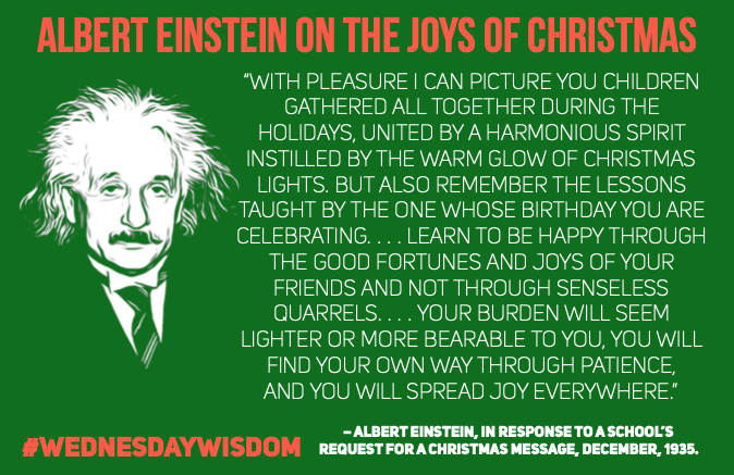 AlbertEinstein's tweet photo. #WednesdayWisdom: Read Albert Einstein's Christmas message to a group of school children 🎄 https://t.co/xfd7QpKCA3