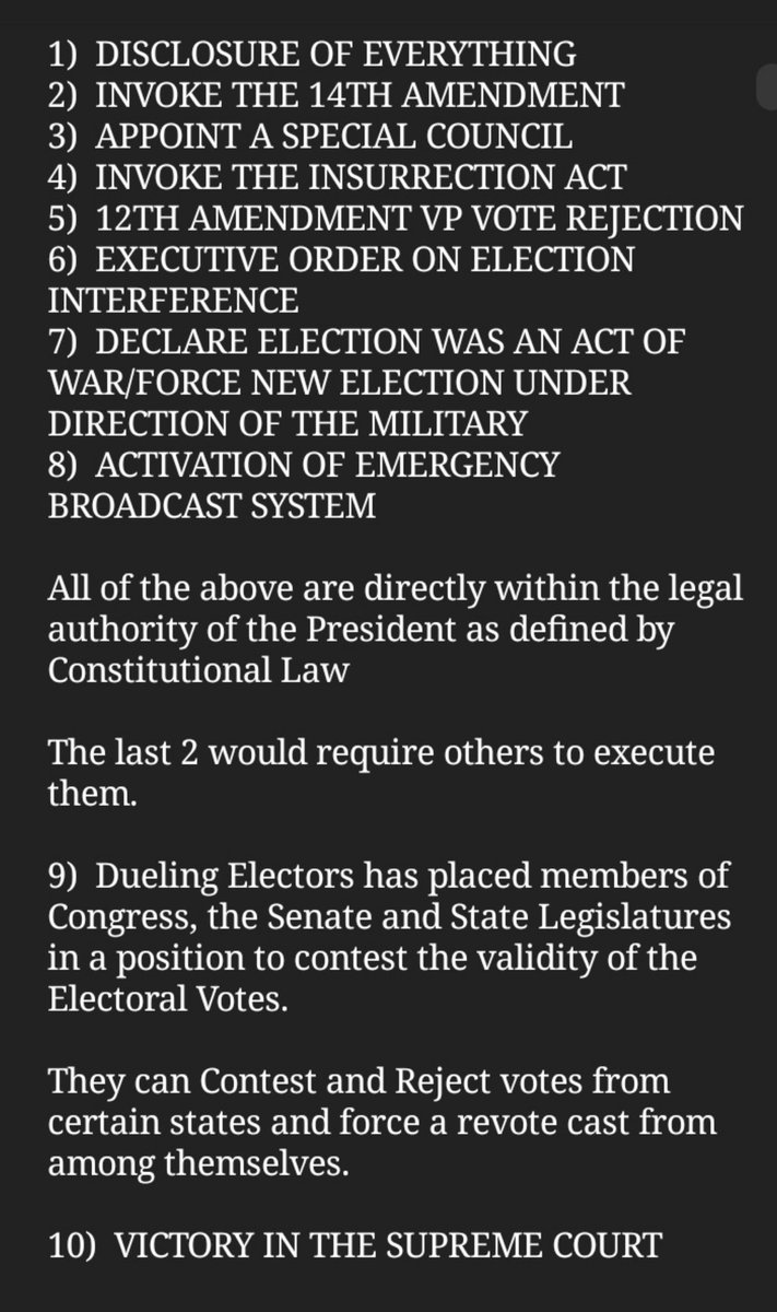 10 PATHWAYS TO VICTORY FOR PRESIDENT TRUMP AND WE THE PEOPLEAs defined by Mike Adams/ HealthRanger and expanded on by  @OratorBlogSituation Update, Dec. 22nd - TEN feasible pathways to a Trump VICTORY https://tinyurl.com/y854egfq&nbsp;