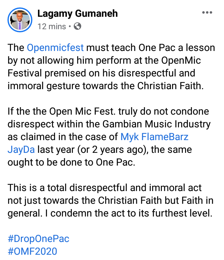LagamyGumaneh's tweet photo. #DropOnePac
#OpenMicFest https://t.co/VT2XtPoidi
