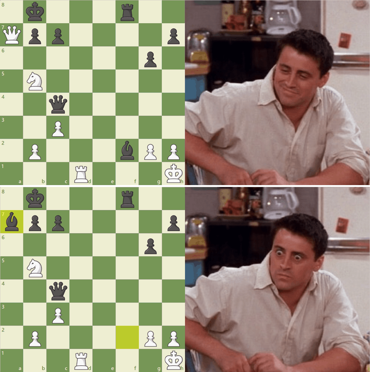 CabeEchecs's tweet photo. A qui ça n'est jamais arrivé ? 😂

Who never experienced this ? 😂

#chess #echecs #memes #feelingsmart  #butstupid #game #jeu #boardgame #friends https://t.co/3P109sXH1V