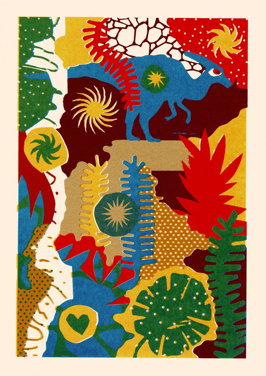 Desenterrando un mundo perdido por <a href="/NickLiefhebber/">Nick Liefhebber</a>, las serigrafias navideñas de este artista de Utrecht: 

▶️ koprolitos.blogspot.com/2020/12/desent…
#dinosaur #christmas #art #illustration