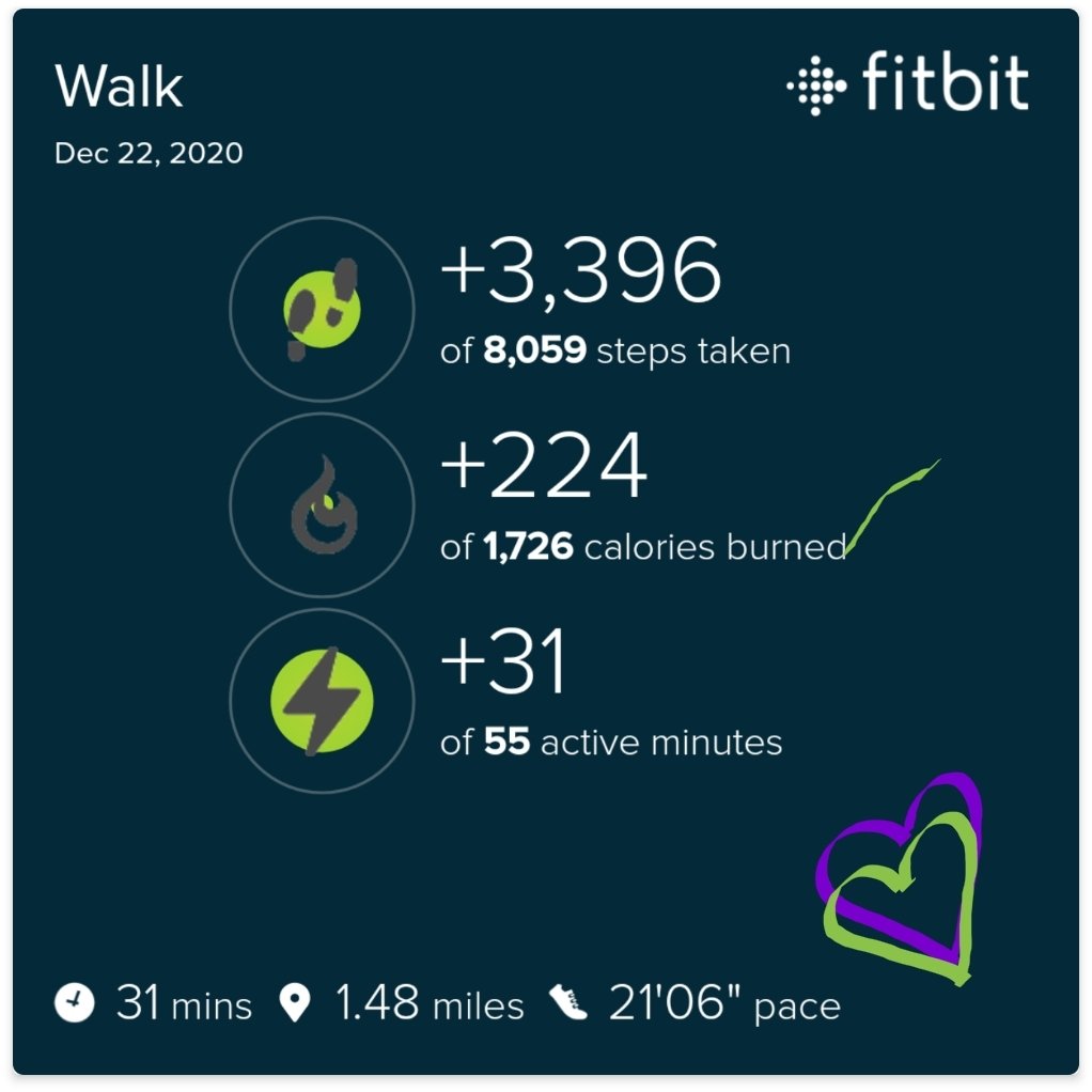 It is great to enjoy the holidays but don't allow them to be the reason you forget what you said back in Jan 2020. #wellness #goals #NightTrek 🚶🏿‍♀️🙂 #7DaysAccountability 
#30mins #walking #SelfcareWithoutApology