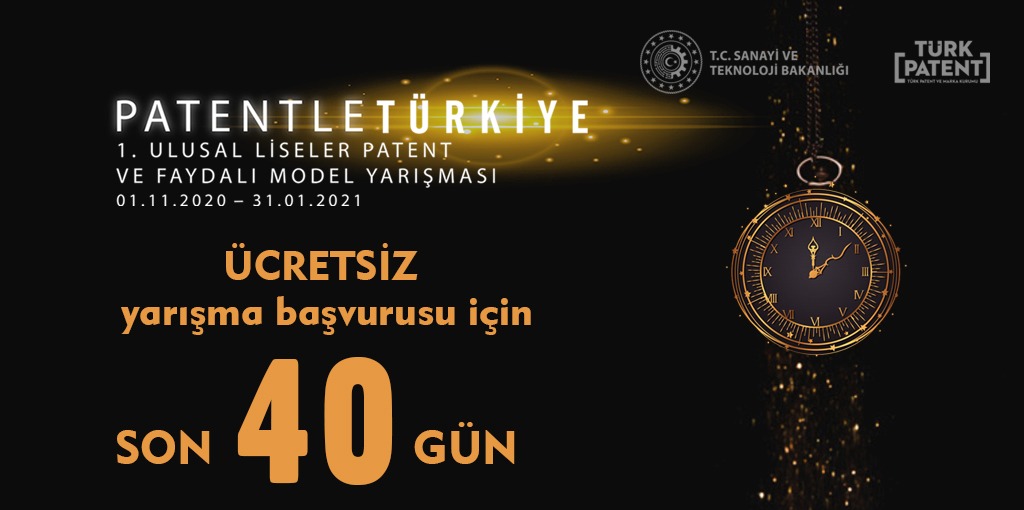 Milli Eğitim Bakanlığına bağlı okullarda öğrenim gören lise öğrencilerine yönelik ilk defa düzenlenen patent/faydalı model yarışmasına ÜCRETSİZ BAŞVURU için son 40 gün...
 
<a href="/patentleturkiye/">Patentle Türkiye</a> 🇹🇷 

Ayrıntılı bilgi: patentleturkiye.gov.tr 

<a href="/TURKPATENT/">Türk Patent ve Marka Kurumu</a> <a href="/tcmeb/">Millî Eğitim Bakanlığı</a> <a href="/BilsemMeb/">mehmet dur</a>
