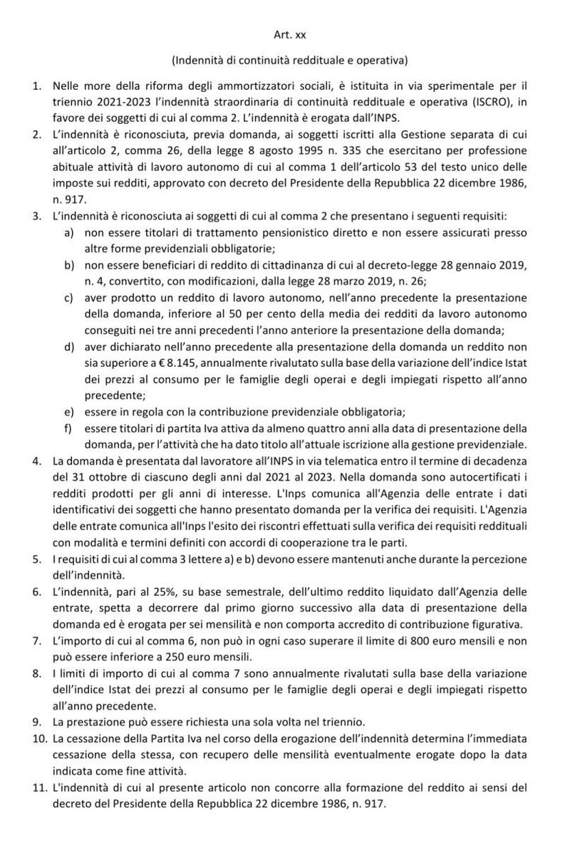 Italy is introducing unemployment insurance for self-employed workers. A major step forward in bringing #socialprotection up to speed with a changing world of work.👇

#futureofwork #selfemployed 
cc <a href="/Ugentilini/">Ugo Gentilini</a> <a href="/ValentinaBarca_/">Valentina Barca</a> @sebkoenigs @StijnBroecke <a href="/AndreaBassanini/">Andrea Bassanini</a>