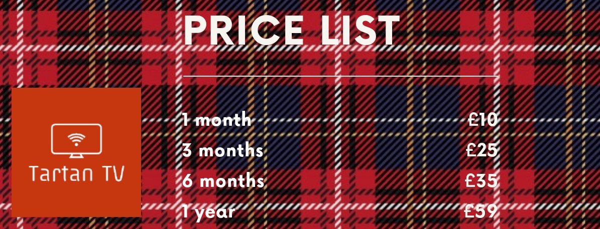 TartanTv's tweet photo. Price list :) https://t.co/fSezTAUDQG