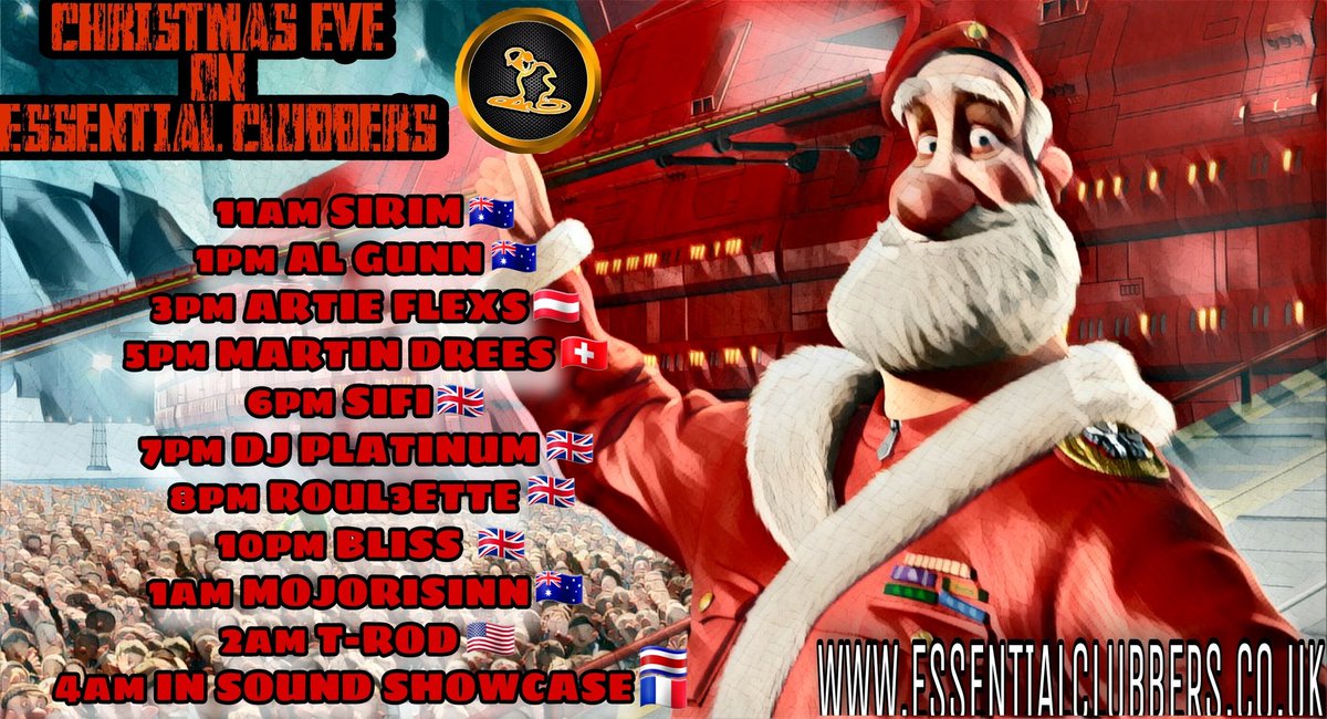 ESSENTIALCLUBB3's tweet image. Here is your lineup right up to boxing day !!! New daily flyers to return from new year ! Keep it locked crew! MERRY CHRISTMAS!

#ecradio #Essentialclubbers #NowPlaying #chat #listenlive #tuneinapp #Radio #jointhemovement #Facebook #mixcloud #Instagram #worldwide #christmas