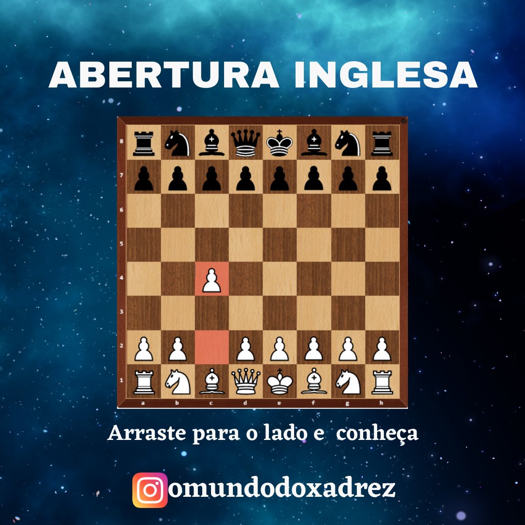 O mundo do xadrez on X: Conheça sobre a abertura inglesa, arraste para o  lado Nos siga no instagram:  #xadrez #chess  #xadrezbrasil #aberturasxadrez #defesasnoxadrez  / X