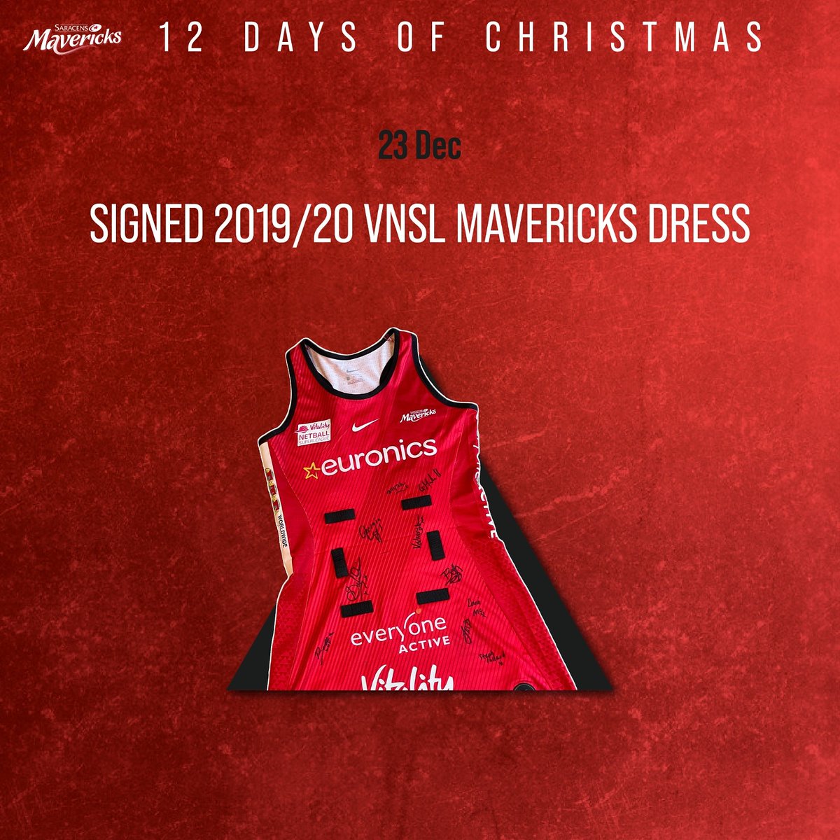 LDNMavericks's tweet photo. On the eleventh day of Christmas, Mavericks gave to me... a signed 2019/20 Mavericks dress!

To be in with the chance to win:
LIKE this post
TAG a friend in the comments
RETWEET this post 

You have until midnight tonight to enter!

#12DaysOfChristmas #BeAMaverick❤🖤 https://t.co/nnpqyq9EMt