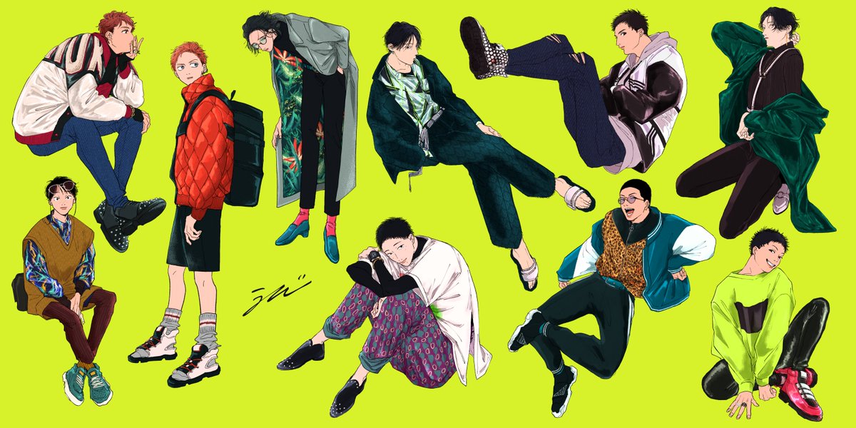 「#2020年自分が選ぶ今年の4枚 
やっぱり大人数描いたのが思い出深い 」|うひじのイラスト