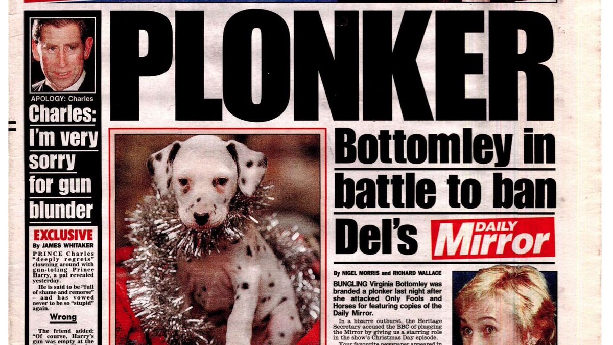 Mrs Bottomley, who was no fan of the Daily Mirror or Del Boy, said: "The behaviour of the BBC, which is funded by public money, must be seen to be beyond reproach.