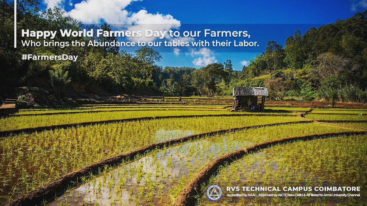 rvsdigitaltcc's tweet photo. Happy World Farmers Day🌾 to our Farmers,

Who brings the Abundance to our tables with their Labor.

#FarmersDay
.
.
.
.
.
#rvs #world #farmers #day #save #farmer #who #brings #the #abundance #to #our #tables #with #their #labor #savefarmers #gogreen #saveearth #rvsdigitaltcc https://t.co/mV7WW1HVzi