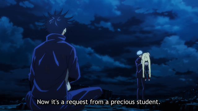 Gojo's really happy b/c Megumi rarely asks him for help~p.s. He's saying "kawaii" here, so "cute" or "adorable" would be better translation than "precious"