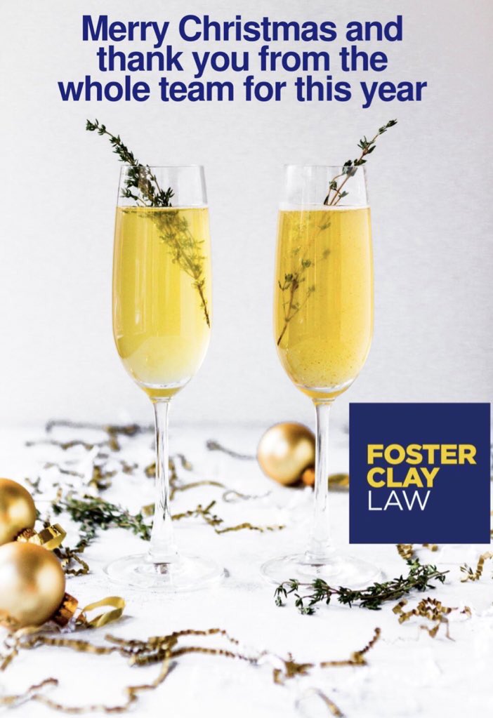 InspireLegal_'s tweet photo. 🌲Merry Christmas!🌲The doors might be closed but if you have an urgent legal enquiry over Xmas, please email info@fosterclaylaw.com ☃️❄️ Christmas opening: -
December 24-28 closed - December 29-30 open - December 31-Jan 3 closed - #clientledcare #makingliveseasier https://t.co/XpYWu9yBep