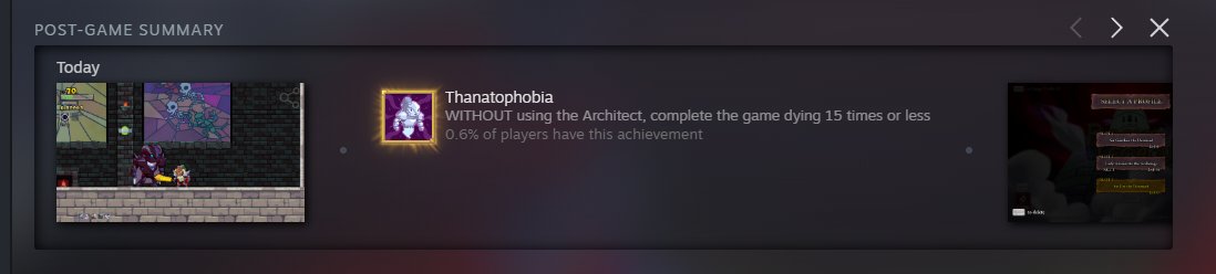 bonobonbons's tweet photo. Finally got the Thanatophobia achievement (finish the game in 15 deaths or less) thank you @CellarDoorGames for a magical journey! https://t.co/cR2LGCuZhg