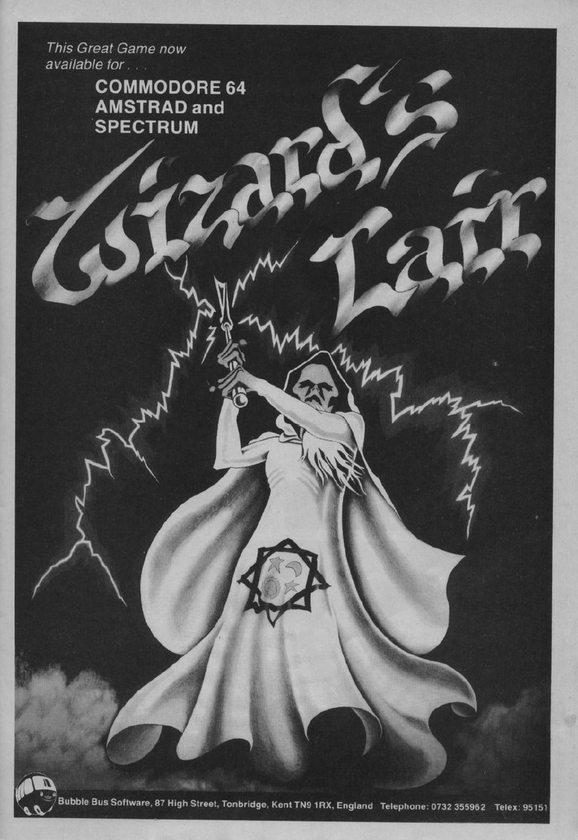 TakodanTweets's tweet photo. !985 advert for 'Wizard's Lair' by #BubbleBus for #ZXSpectrum #Commodore #C64 and #Amstrad. Didn't this game have some excellent music? https://t.co/Q8opzgMoSc