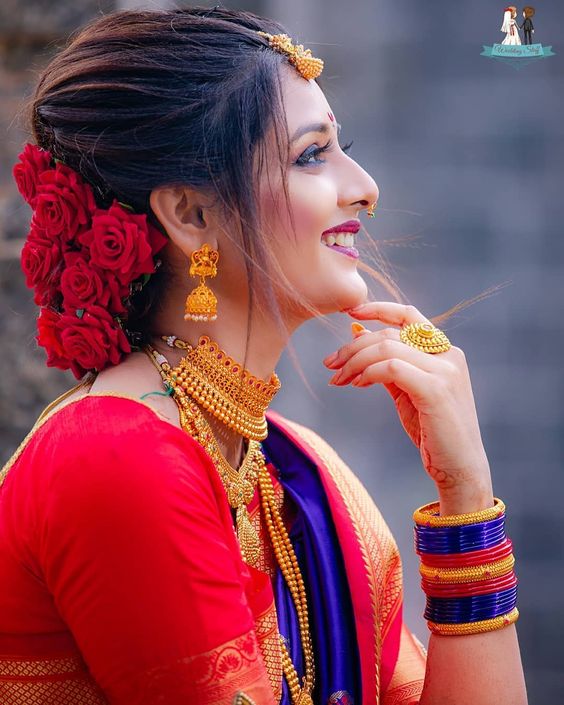 Maharashtrian Look | Navari Saree | Maharashtrian Bride | Sonam Hirey| |  Indian bride outfits, Indian bridal outfits, Indian bridal fashion