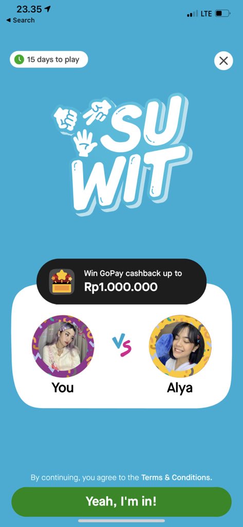 nadjanameera's tweet photo. asli tadi main #GopaySuwit trus menang n dapet 5rb rupiah😎 kena seri 4x tapi untungnya masih dapet cashback, cuss debut rank #1 di leaderboard wkwk. maksimal main 15x, cashbacknya lumayan buat jajan seblak padahal modal cuma 1perak🤪 https://t.co/9YfXb9Ohyf
